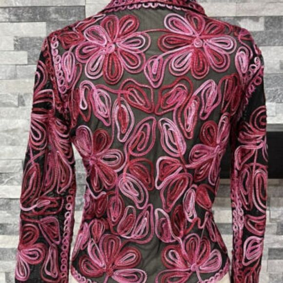 Size small vintage ribbon jacket. Very pretty - Picture 2 of 4